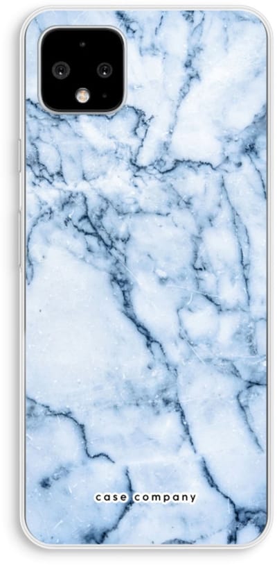 Case Company® - Hoesje geschikt voor Google Pixel 4 XL hoesje - Blauw marmer - Soft Cover Telefoonhoesje - Bescherming aan alle Kanten en Schermrand