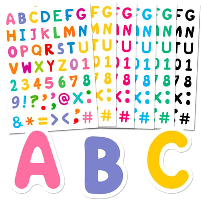 6 STuks/set Regenboog Cijfer Letter Stickers Kinderspeelgoed Vroege Educatie Educatief Speelgoed DIY Puzzel Decoratieve Stickers Spel
