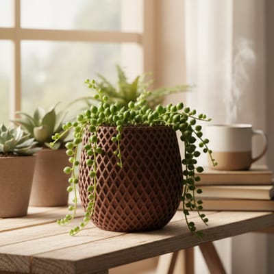 Ruitly – 3D-Geprinte Geometrische Plantenpot (15x15 cm) – Moderne Interieurdecoratie – PLA – Voor Kamerplanten, Vetplanten & Kruiden – Weterings Store