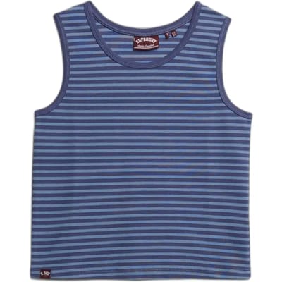 Superdry Gestreepte Athletic Essentials Tanktop van Jersey Blue Grootte: 36