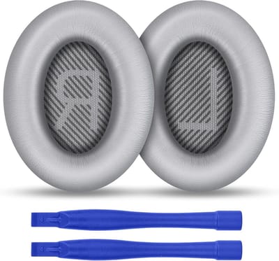Vervangende Oorkussens voor Bose QuietComfort 35 - Zachte Geheugenfoam en Kunstleer Oorkussens in Grijs voor Comfort en Geluidsisolatie