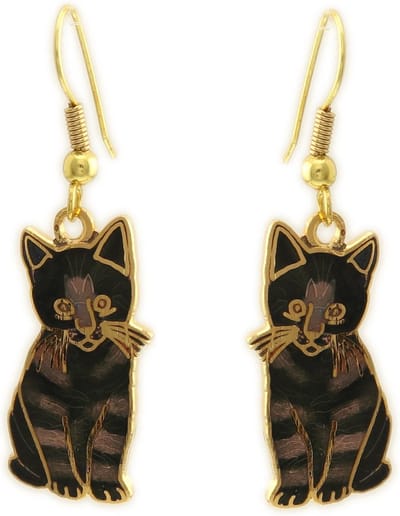 Behave Oorbellen hangers poes bruin