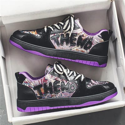 Kleurrijke Kleur Schoenen voor Heren Nieuw Alles-match Casual Trend Koreaanse Mode Sneakers Heren Veterschoenen Platform voor Heren Casual Schoenen 39 zwart
