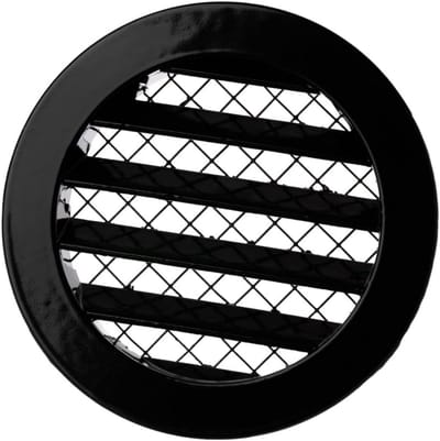 100mm Rond Rooster voor Ventilatie - Ventilatierooster met Muisbescherming - Aluminium Zwart