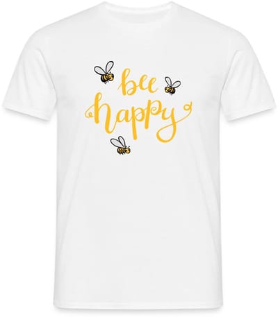 Bee Happy Gelukkige Bijen T-Shirt Heren