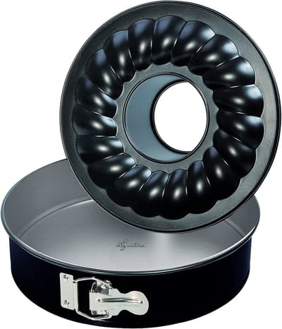 Lagostina Gustosa Hoogwaardig Koolstofstaal Springvorm 2 Bodems Bakvorm Zwart - Ø 26 cm