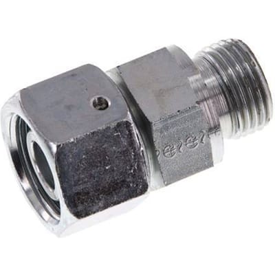16S & G1/2'' Verzinkt Stalen Rechte Draaidoorvoer Buitendraad 400bar NBR O-ring en Afdichtconus Verstelbaar ISO 8434-1