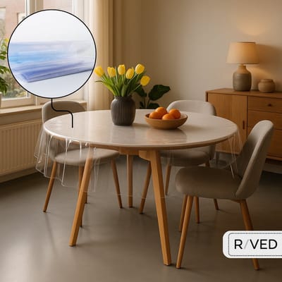 Raved - Tafelzeil Rond Ø 140 cm - Transparant PVC - Afwasbaar - Tafelbeschermer