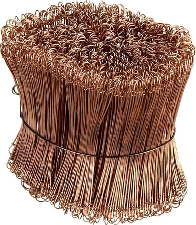 Draadzaksluitingen Ø1,0 x 140 mm - set van 1000 stuks - stevig ijzerdraad met koperlegering voor binding en afscheiding