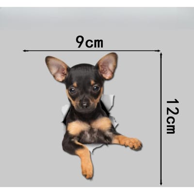3D Sticker Krassen Sticker Realistische Puppy Decoratieve Sticker Auto Elektrische Auto Carrosserie Laptop Koelkast Toilet Sticker 12cm