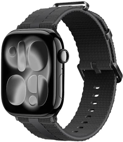 Strap-it Sportief siliconen bandje geschikt voor Apple Watch 1/2/3/4/5/6/7/8/9/10/11/SE/SE2/SE3 - Maat: 38/40/41/42mm Zwart