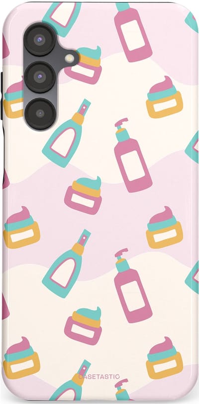 Casetastic Hoesje Geschikt voor Samsung A16 - Stijlvolle Beschermende Duo-layer Case - Bubbels & Borstels - Clean Girl - Makeup