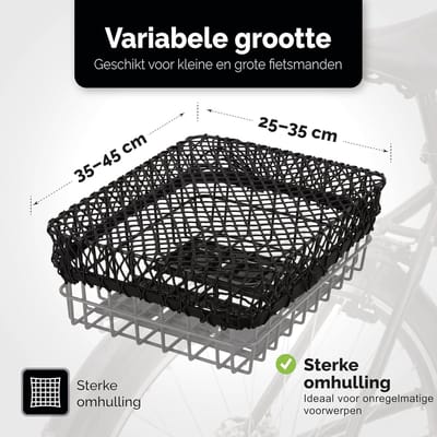 Thijox - Bagagenet voor Fiets, Stabiel en Flexibel Net voor Fietsmand Achter, Geschikt voor Bagagedrager en Motorfiets, Klein Fietsmandnet, Spannet vo