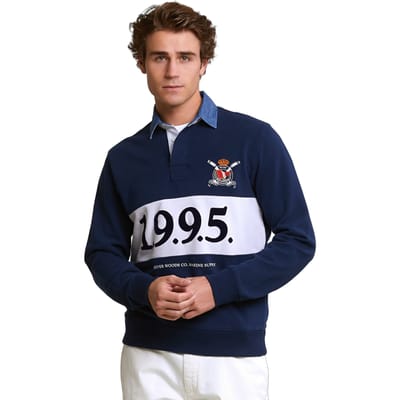 River Woods Fancy Rugby Sweater Navy Size: 3XL | Sweaters Outlet | Heren | Blauw