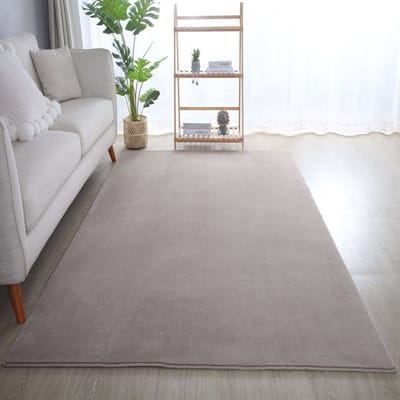 Flycarpets Alberta Laagpolig Fluffy Vloerkleed - Beige - 140x200 cm