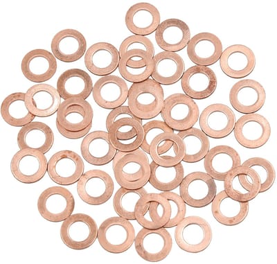 Dailygoods- Sluitring 8 x 15 x 1 mm - Koper - Set van 50 - Afdichtring - Duurzaam - Geschikt voor voertuigen en apparaten