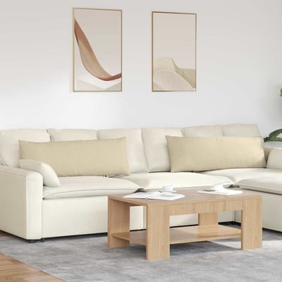 vidaXL - Zitkussens - 2 - st - Stof - Crème - 120 - x - 40 - cm