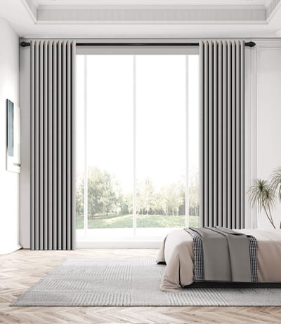 SB Line Kant en klaar Gordijn - Verduisterend - Met ringen - 300x260 cm - Grijs