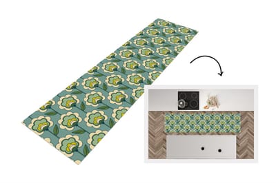 Keukenloper 200x50 cm - Keukenmat vinyl Retro - Design - Jaren 70 - Bloem - Keukenmatten loper - Keuken vloerkleed tapijt
