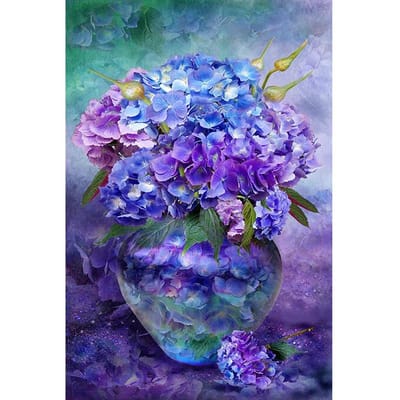 Peinture diamant  vase violet , broderie 5D à faire soi-même, mosaïque, point de croix, décoration 20X30CM gray