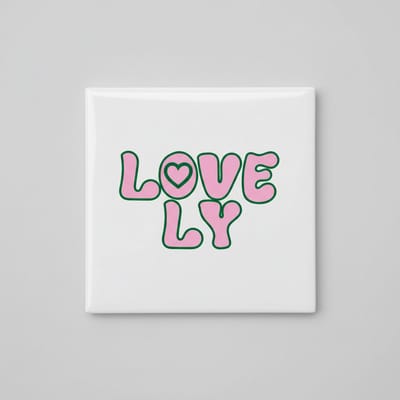 Lovely Love Typografie Tegel – Schattige Romantische Wanddecoratie Cadeau – 15 x 15 cm Keramische Tegel