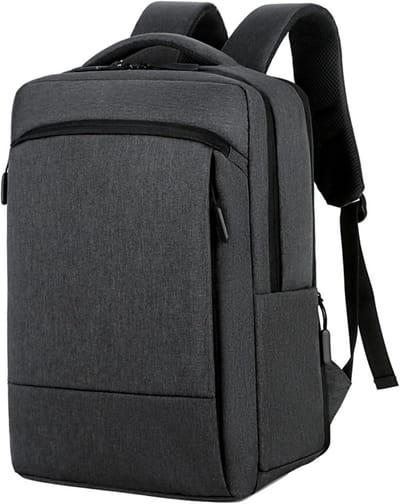 KZQ Waterdichte Oxford Laptop Rugzak Met Usb Oplaadpoort - 15.6 Inch Zakelijke Computertas Voor Werk En Reis - Lichtgewicht En Uitbreidbaar Design - Donkergrijs