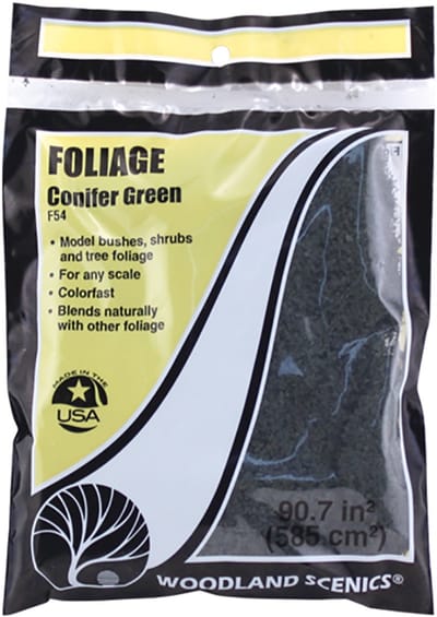 Woodland Scenics F54 Foliage Conifer Green – Flexibel Scenery Materiaal voor Modelbouw, Bomen & Landschappen