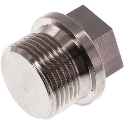 Plug G3/4'' RVS met kraag en buitenzeskant 40bar (562.0psi)