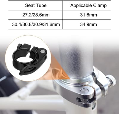 Dailygoods- Zadelclip - Set van 3 - Lichtgewicht Aluminium Legering - Snelle Bevestiging - Voor Zadelpijp 27.2-28.6 mm - Corrosiebestendig - Verstelbaar - Zadelsteun