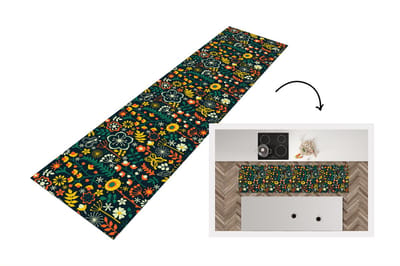Keukenloper - Loper keuken - Meisjes - Vlinder - Planten - Patronen - 200x50 cm - Keukenloper vinyl