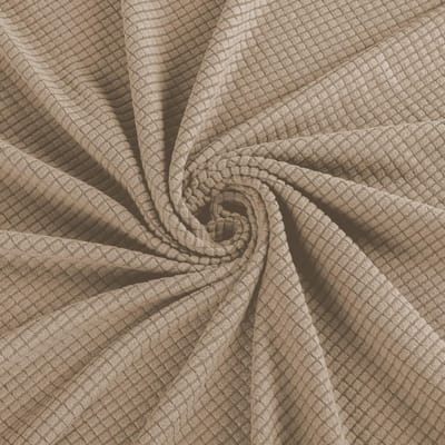 Stijlvolle Jacquard Hoes voor Poef en Voetenbank in Zandkleur - Bescherming en Decoratie