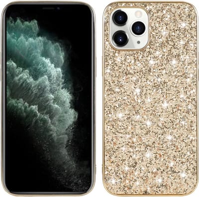Coverup Hoesje - Geschikt voor iPhone 12 Mini Hoesje - Coverup Glitter Back Cover - Goud