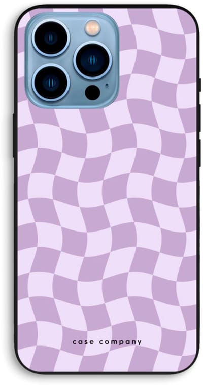 Case Company® - Hoesje geschikt voor iPhone 13 Pro Max hoesje - Grid Paars - Biologisch Afbreekbaar Telefoonhoesje - Bescherming alle Kanten en Schermrand