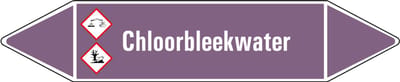 Chloorbleekwater leidingmarkering op vel - basen 126 x 26 mm - 5 per vel