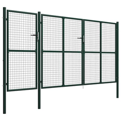 vidaXL Tuinpoort staal 400x150 cm groen