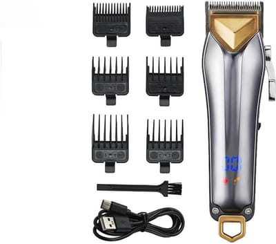 Professionele Tondeuse - Haartrimmer Baardtrimmer - Gegradueerd Knippen - Geluidsarme Motor - 120 Min Gebruik - Zilver