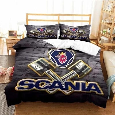 Scanias Vrachtwagen Logo Beddengoed Collectie Jongens Meisjes Twin Queen Size Dekbedovertrek Kussensloop Bed Kinderen Volwassene Mode Huis Textiel AU Single 140x210cm