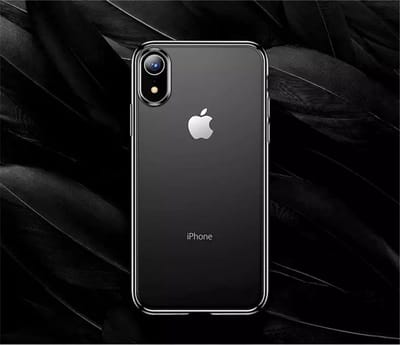 TOTU Soft Jane/ silicone beschermhoes Geschikt voor Apple iPhone XS/X (10) kleur transparant met grijze randen + gratis screenprotector
