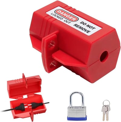Dailygoods - Washmachine Plug Lock - Power Plug Protective Box - Veiligheid voor jouw apparaten - Rood - Plug Lock - Protectie voor wasmachine en drog...