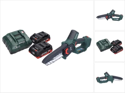 Metabo MS 18 LTX 15 accu-houtzaag 18 V 15 cm 5 m/s + 2x accu 4,0 Ah + oplader