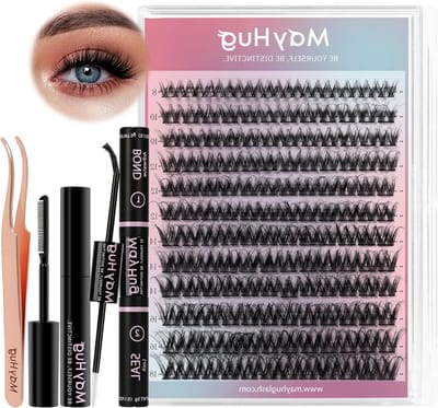 Cluster Wimpers Kit - Dromerige Wimpers - Mooie Ogen - DIY Salon Resultaat - 144 Stuks - Zwart