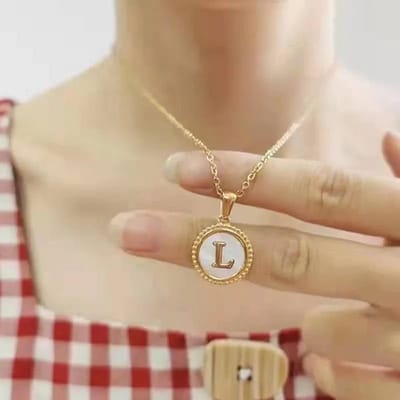 Aramat Jewels - Rvs sieraden -ketting met initiaal en schelp -letter Y | |1,5mm | Staal | Volwassenen | Verkleurd niet