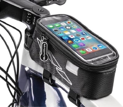 XL Touchscreen Fietsframe Tas - Grote Enkele Afneembare Frametas - Met groot touchcreen voor Smartphone / iPhone / Samsung Mobiele Telefoon Houder Afneembaar - Waterdicht - Ideaal voor MTB