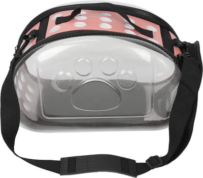 Hondendraagtas Transparant - Reismand Puppy - Veilig Vervoer - Bijtbestendig Materiaal - 36 x 20 x 5 cm - Roze