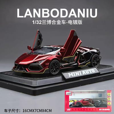 1:32 Lamborghini Revuelto Chroom Speciale Editie Legering Diecast Model Auto Displaystandaard Creatief Bureau Huisdecoratie Ornament