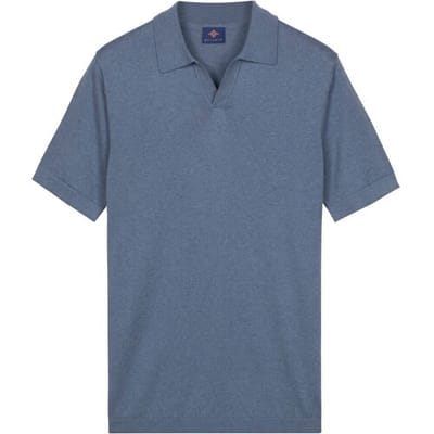 Baileys Polo Knitted Short Sleeve No-Button Collar Riviera Blue / male