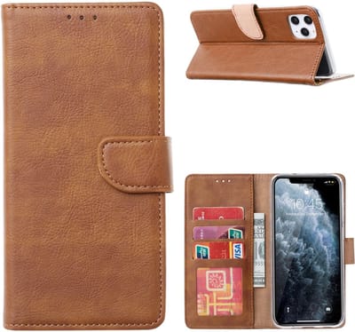 Portemonnee Book Case Hoesje Geschikt voor: Apple iPhone 16 - Lichtbruin