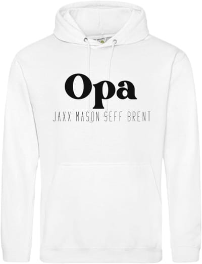Hoodie heren-Cadeau voor Opa gepersonaliseerd met naam of namen van de kleinkinderen-Trui met capuchon-Maat S