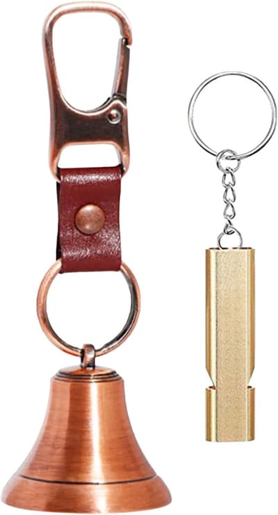 Waarschuwingsbellen Buiten - Veiligheidsbellen Dieren - Veilig Buiten - Dubbel Waarschuwingssysteem - 13 cm Lengte - Antiek Rood