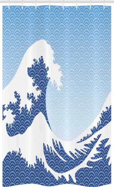 ABAKUHAUS Hokusai Smal Douchegordijn – Indigo-Blauw 120x180